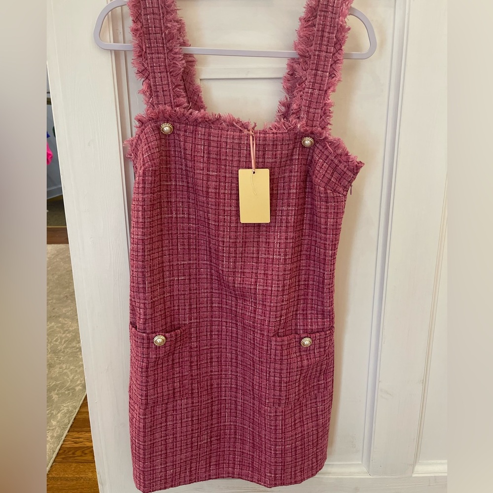 NWT Entro pink plaid dress